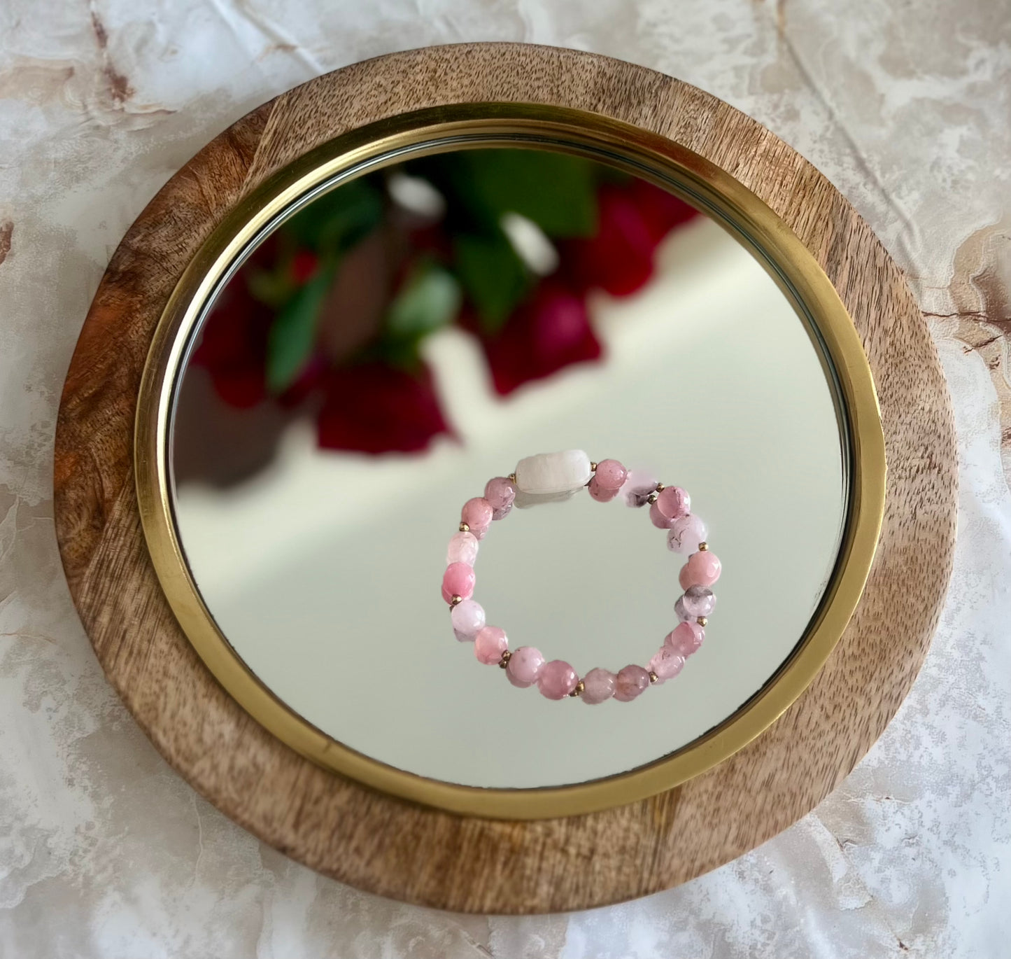 Rectangle Rose Quartz Bracelet