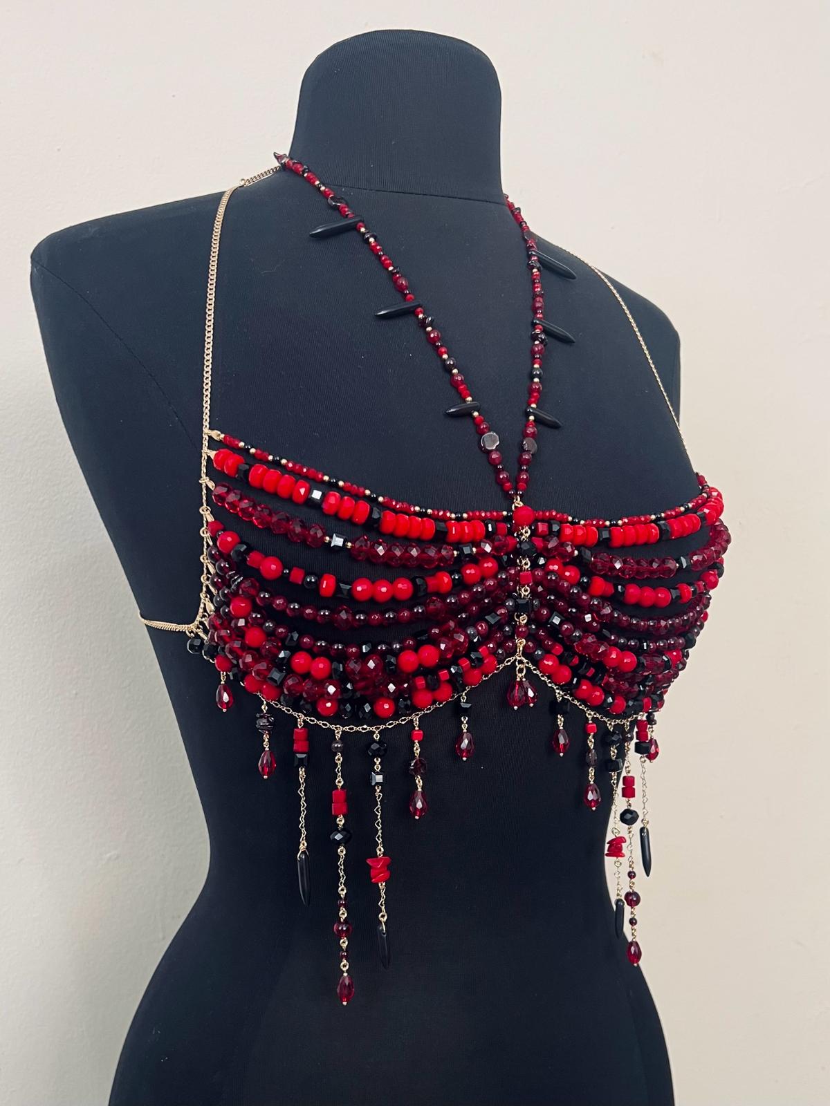 Waterfall Beaded Bra